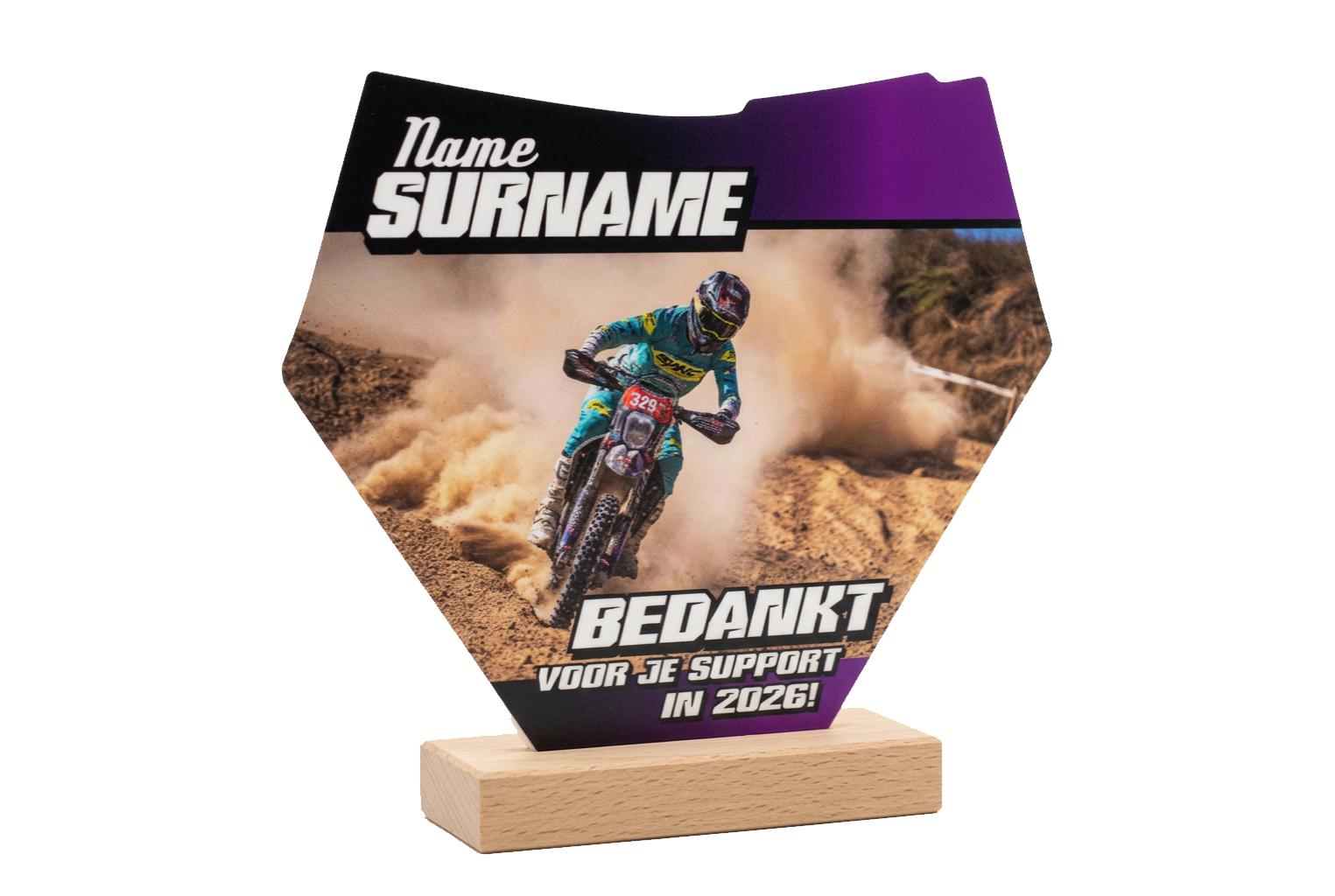 Custom sponsor bedankje